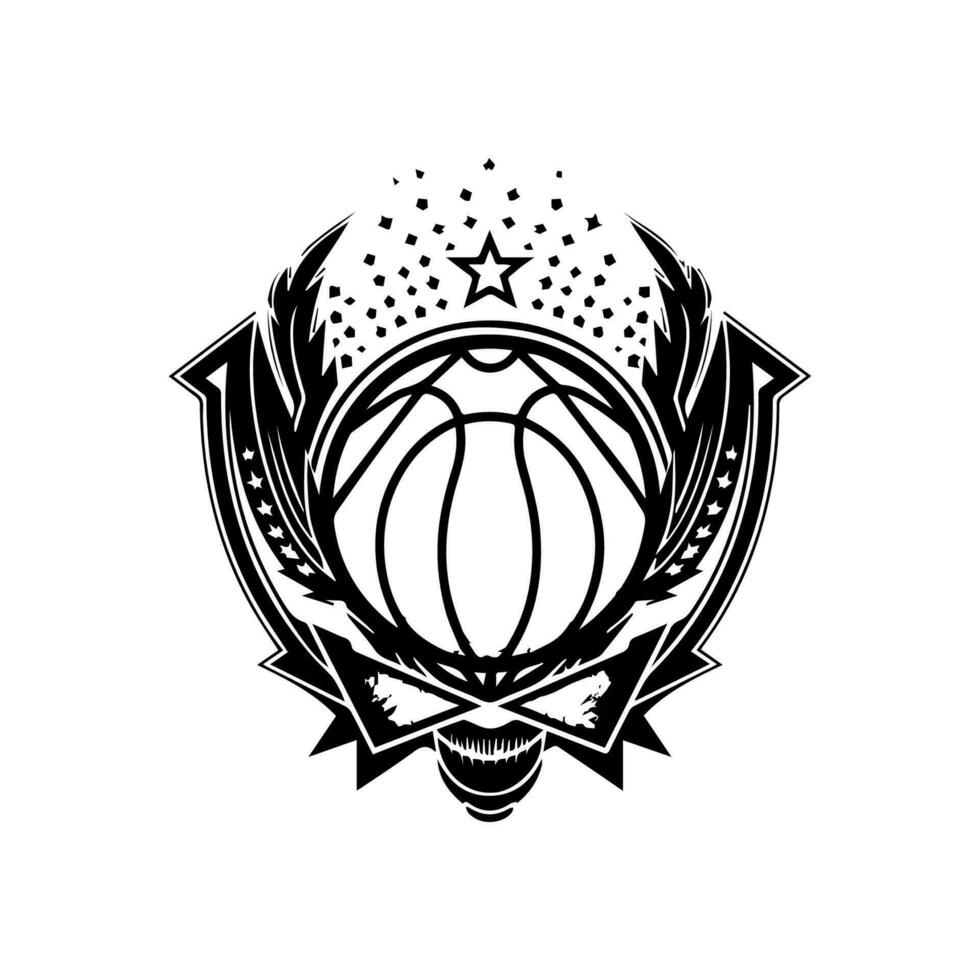 Punto grande con nostro dinamico pallacanestro logo design. Questo grassetto e sportivo illustrazione è Perfetto per squadre e legate allo sport Marche. vettore