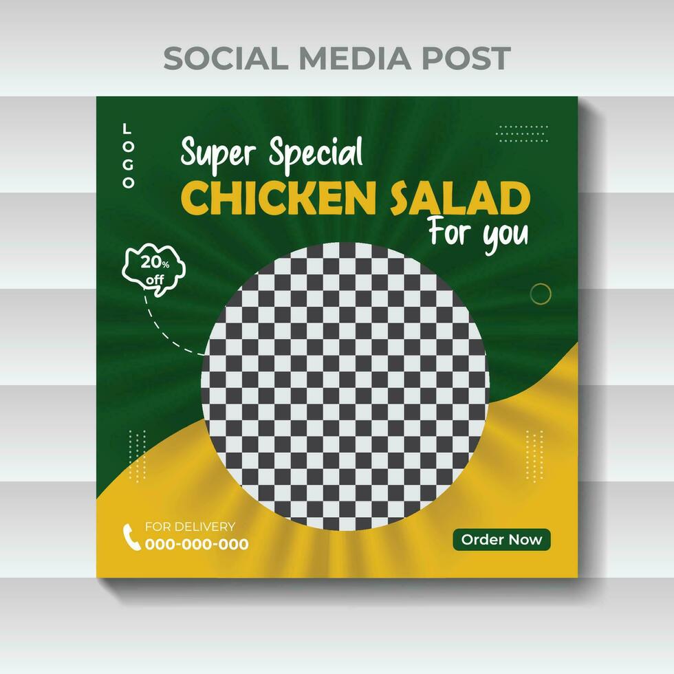 sociale media cibo promozione e ristorante inviare design modello vettore