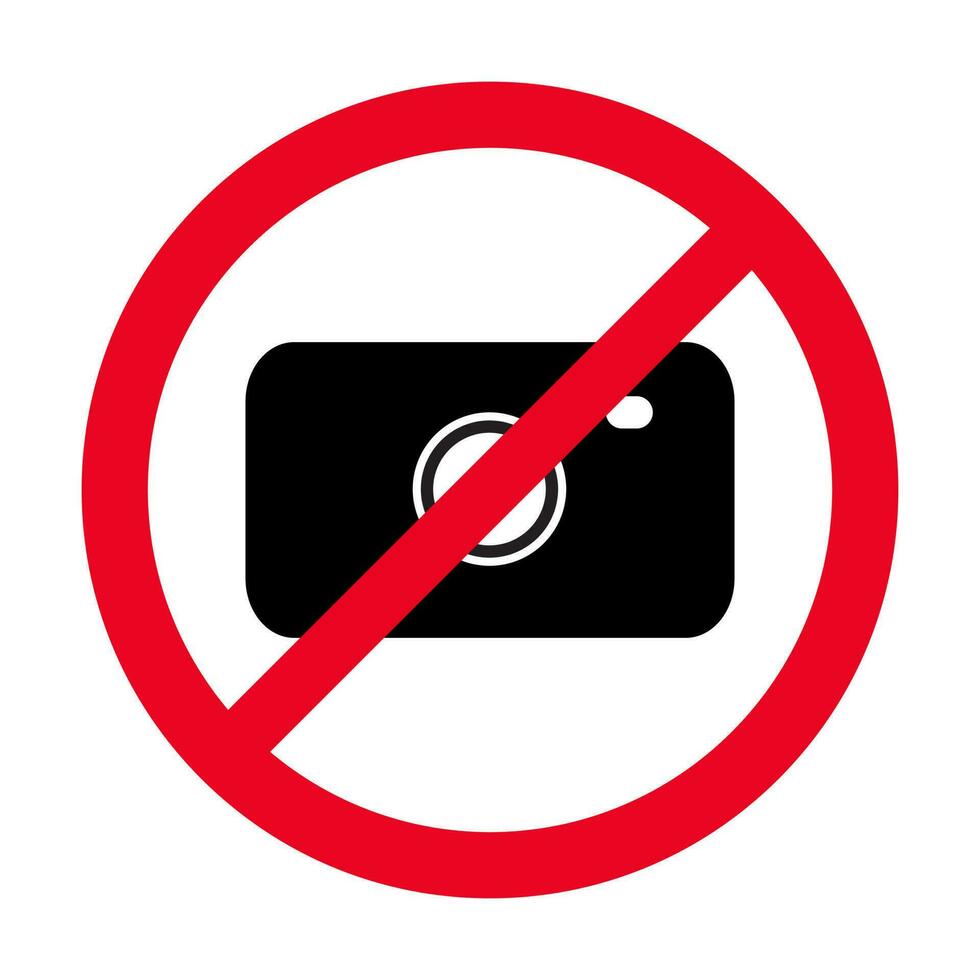 no foto telecamera, no fotografia cartello piatto icona vettore illustraion