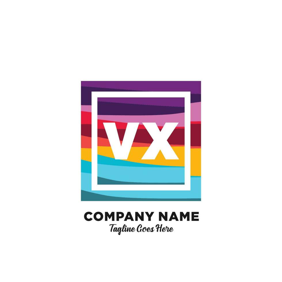 vx iniziale logo con colorato modello vettore. vettore