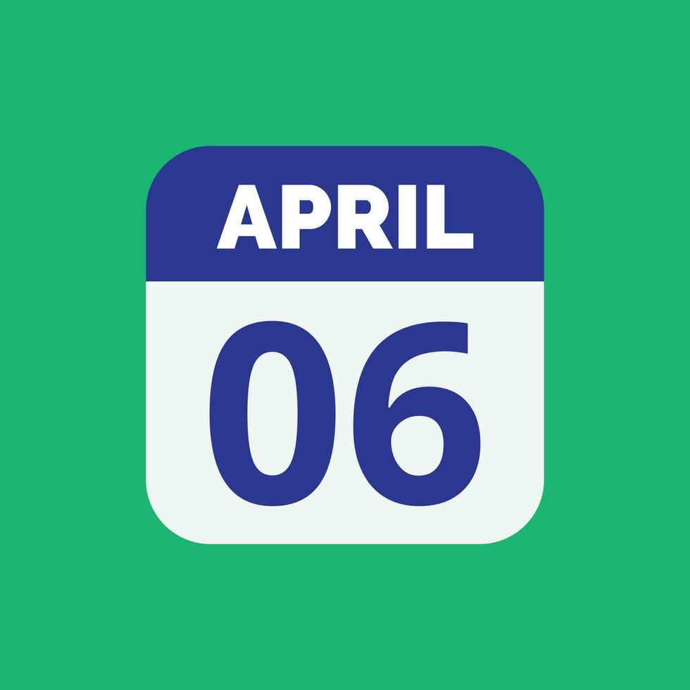 aprile 6 calendario Data vettore