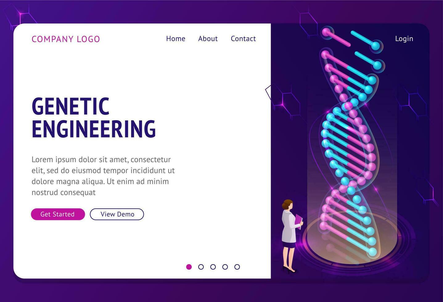 genetico ingegneria atterraggio pagina, dna ologramma vettore