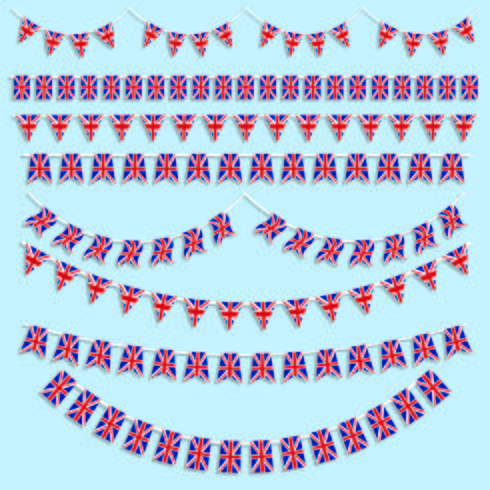 union jack bunting e decorazioni vettore