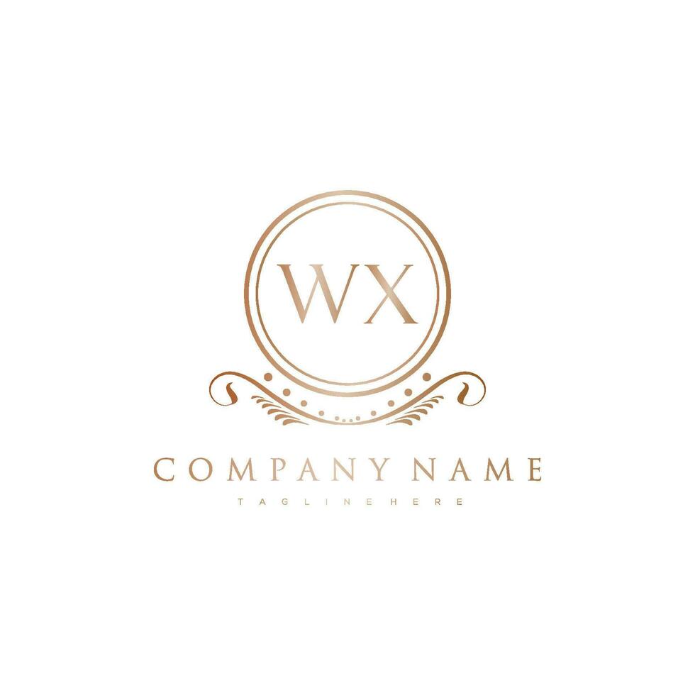 wx lettera iniziale con reale lusso logo modello vettore