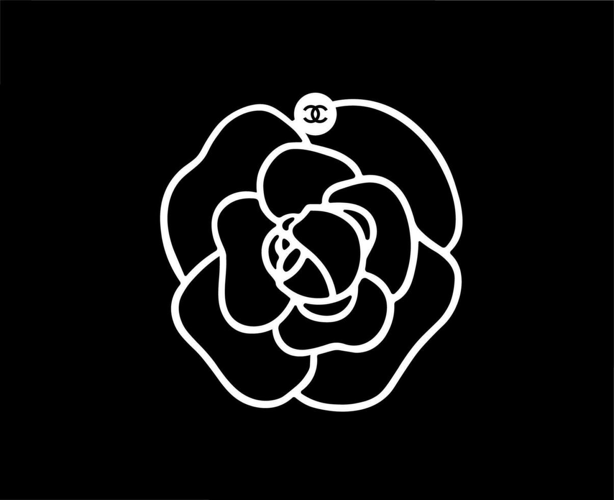 chanel marca logo simbolo Abiti bianca design moda vettore illustrazione con nero sfondo