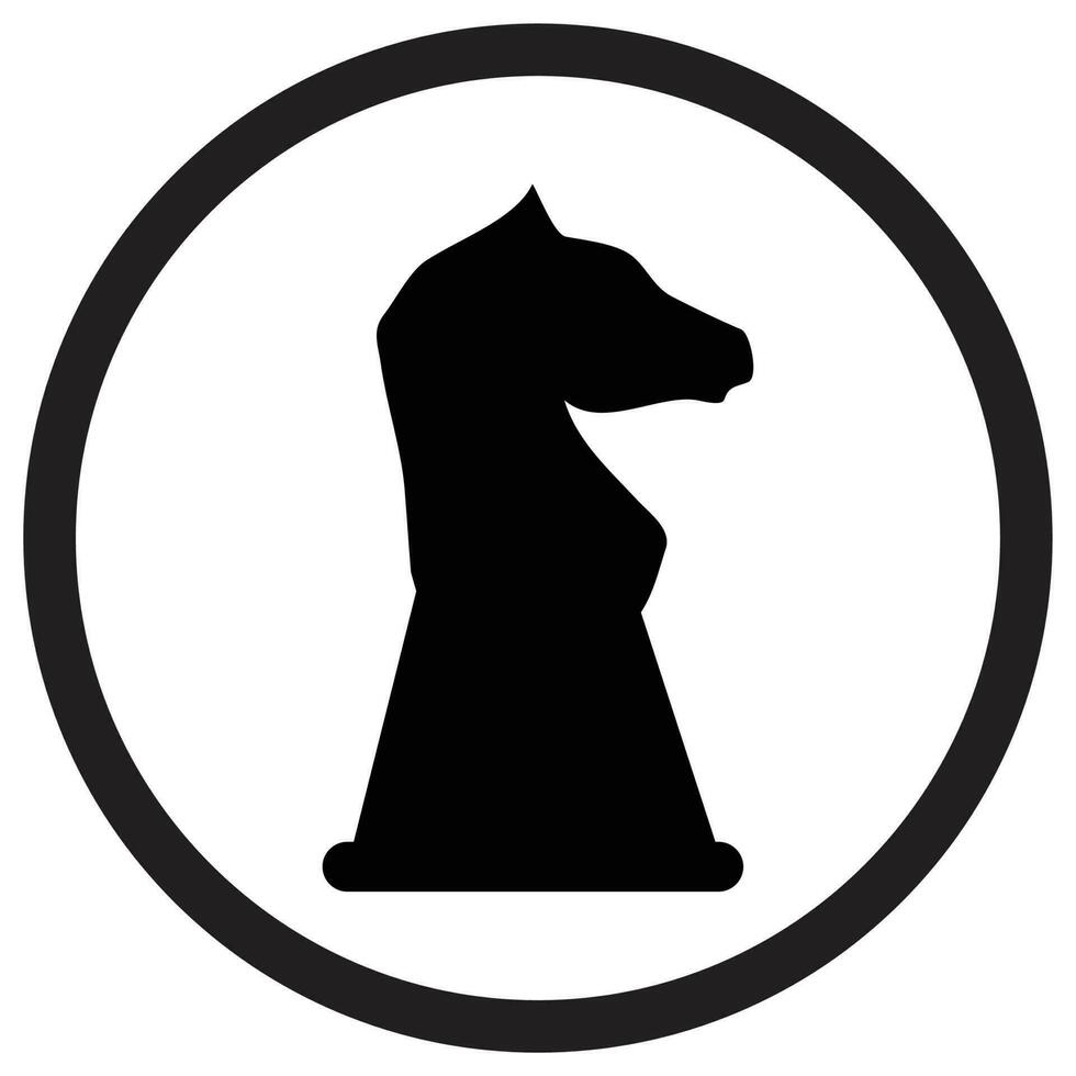 scacchi cavallo icona monocromatico nero bianca vettore