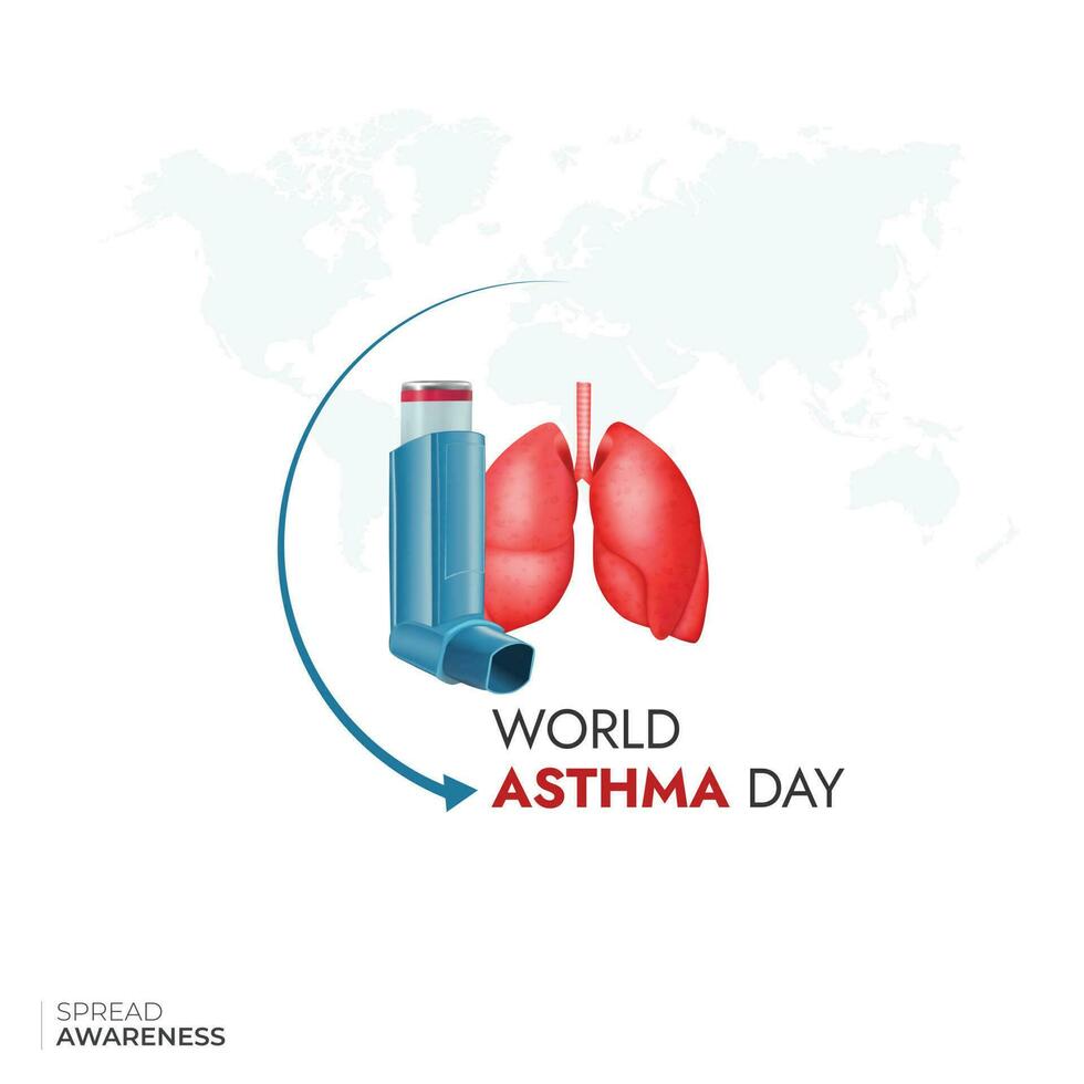 Post sui social media della giornata mondiale dell'asma vettore