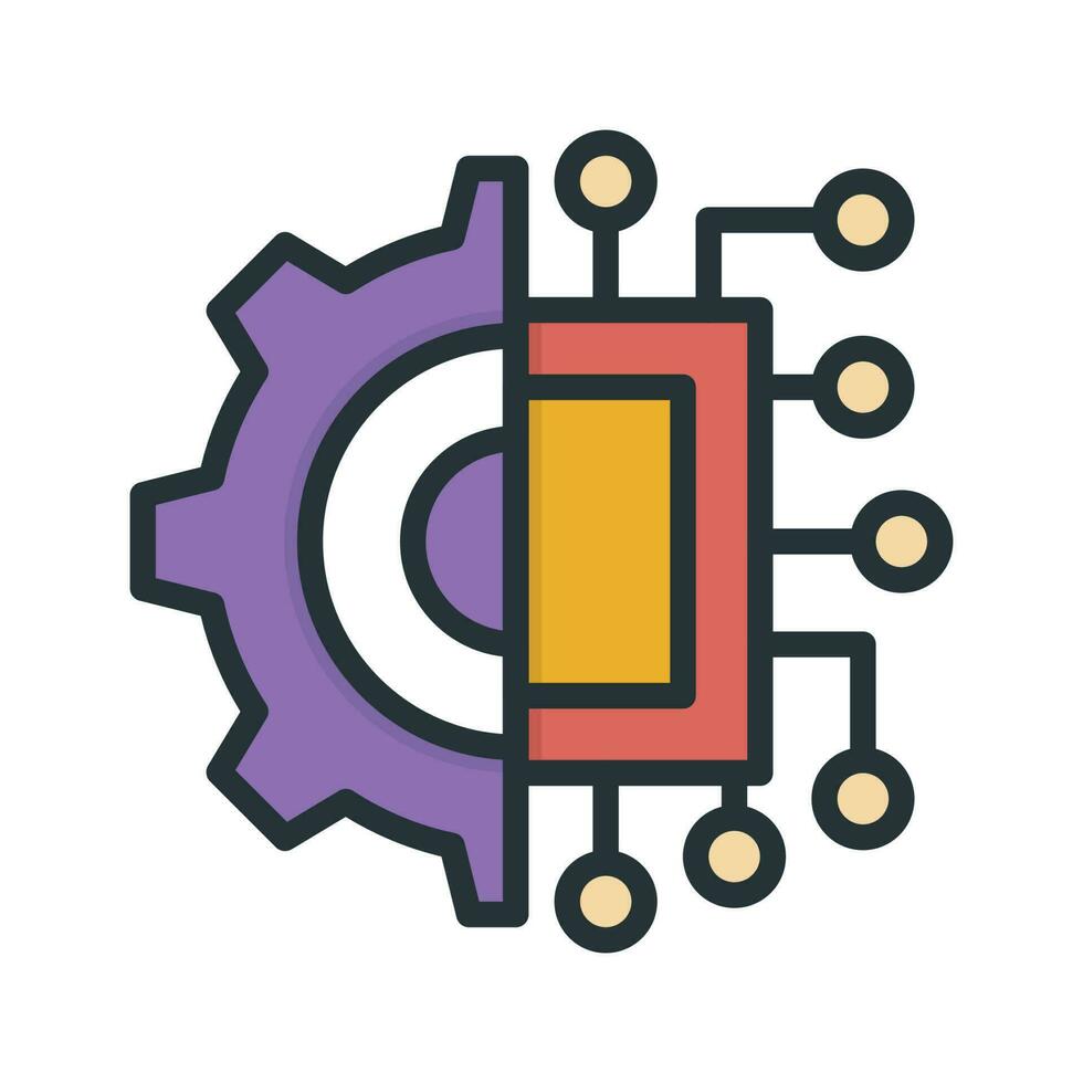 microchip vettore riempire schema icona. semplice azione illustrazione azione