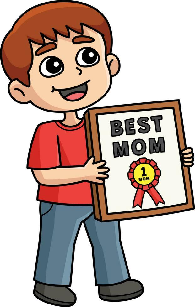 bambino dando un premio cartone animato colorato clipart vettore