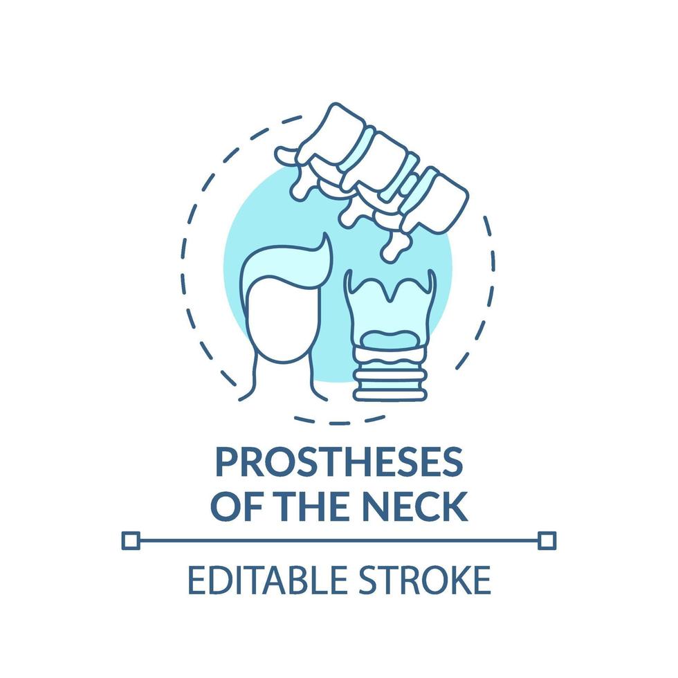 icona del concetto di protesi del collo vettore