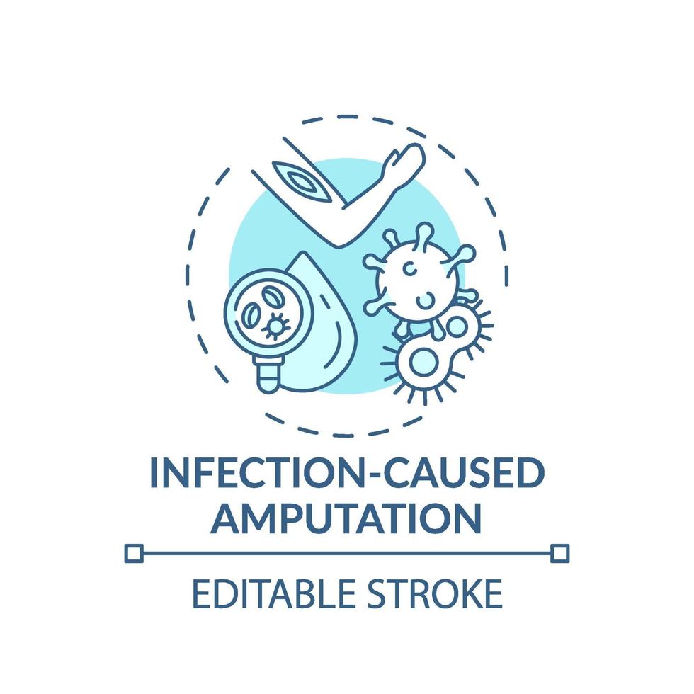 icona del concetto di amputazione causata da infezione vettore