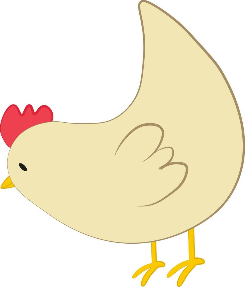 vettore illustrazione di bianca pollo personaggio nel cartone animato stile. digitale azienda agricola pollo icona per Pasqua design