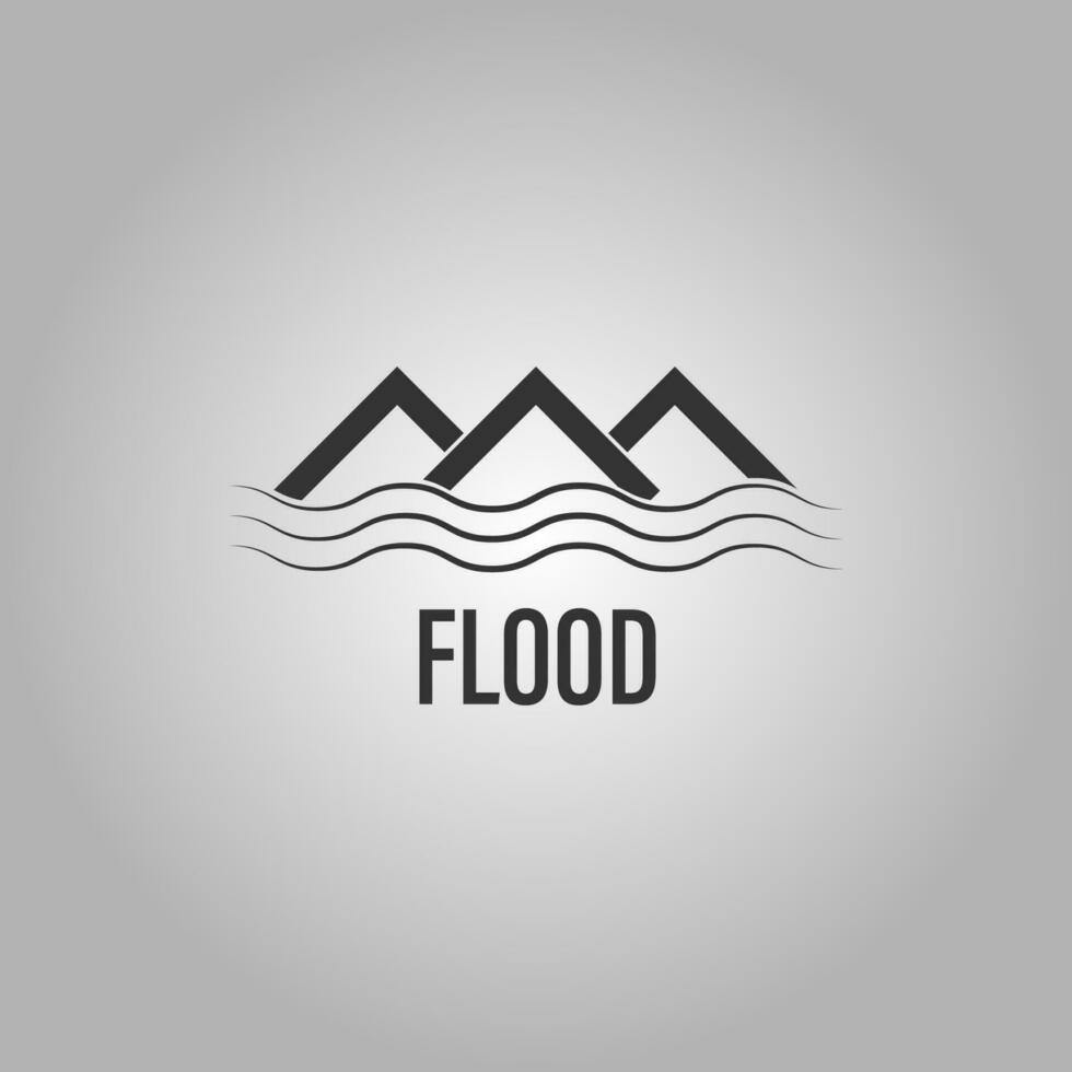 alluvione icona logo vettore