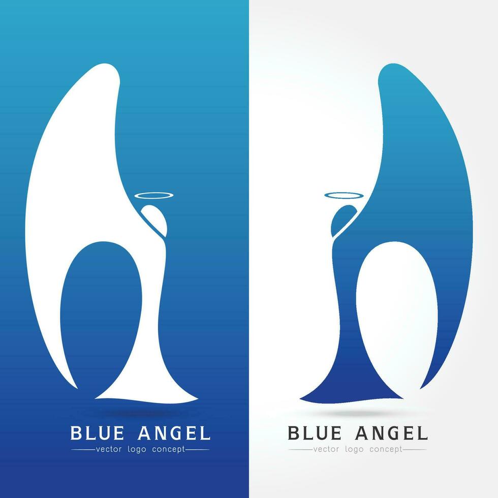 blu angelo - vettore logo concetto illustrazione