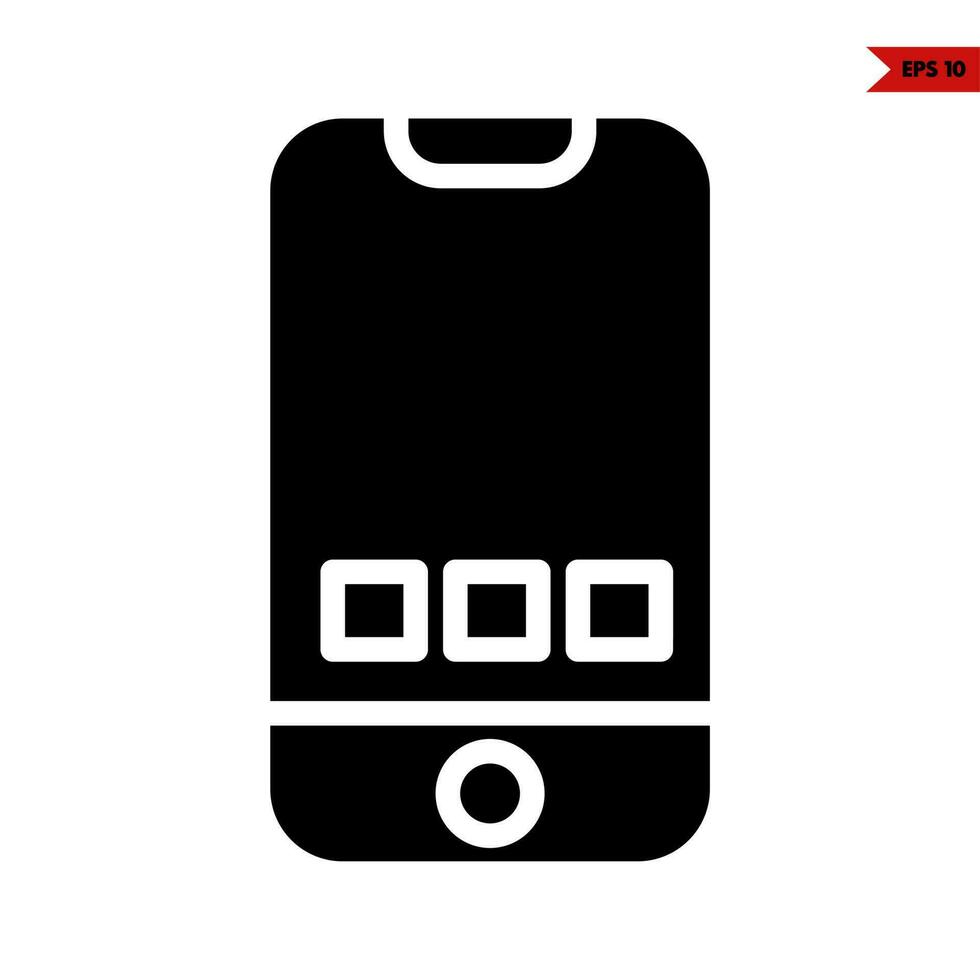 icona del glifo del telefono cellulare vettore