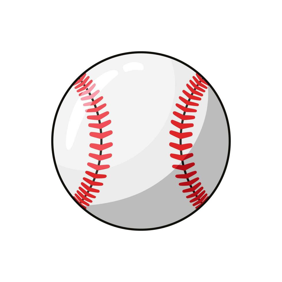 baseball palla isolato su bianca sfondo, sport attrezzatura, vettore illustrazione