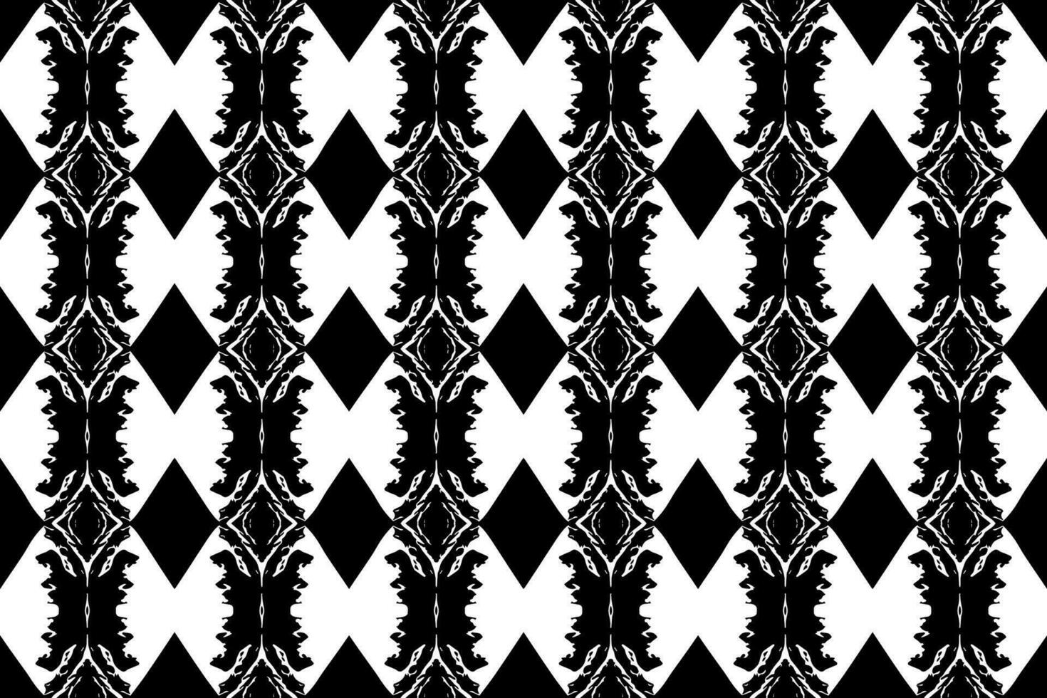 senza soluzione di continuità batik modello, geometrico tribale modello, esso somiglia etnico boho, azteco stile, kat stile.lusso decorativo tessuto nero e bianca senza soluzione di continuità modello per famoso striscioni. vettore