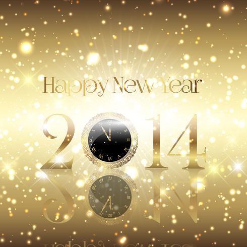 Golden Happy New Year background vettore