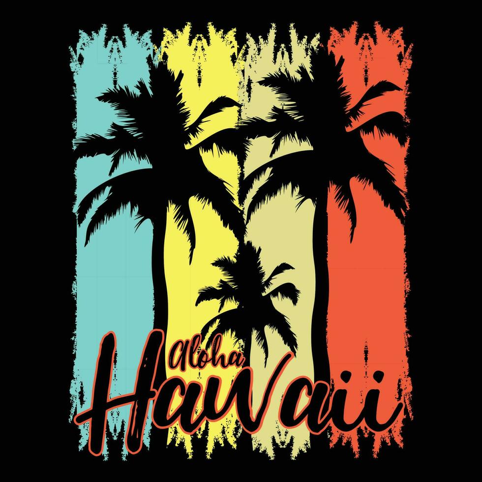 Aloha Hawaii maglietta design vettore