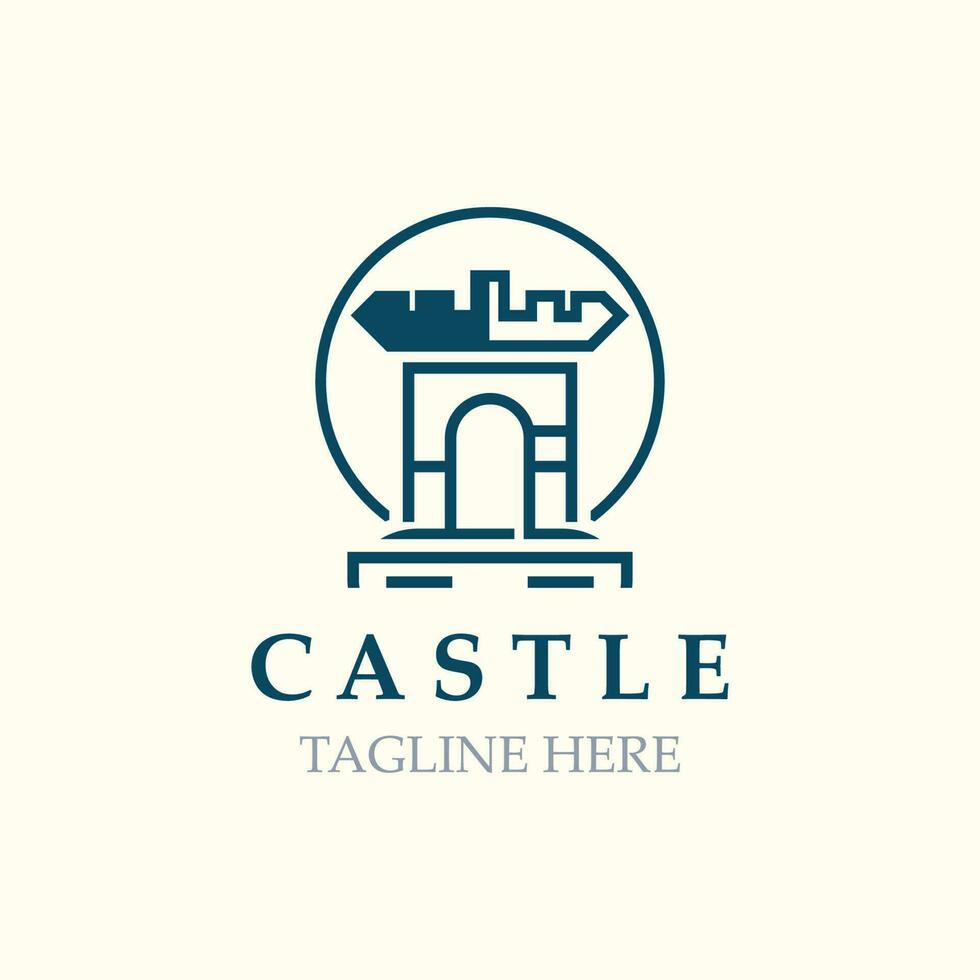 castello logo grafico modello disegno, antico castello Vintage ▾ vettore