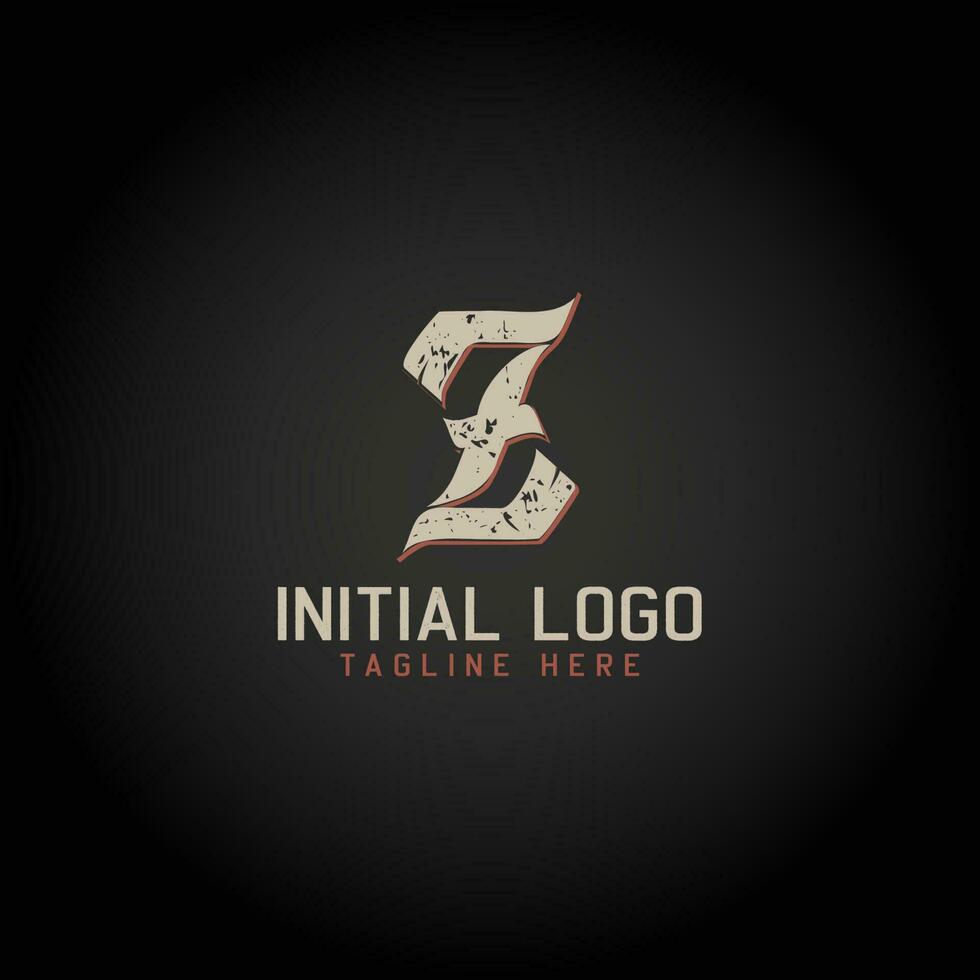logo di z alfabeto iniziale Gotico stile icona design vettore