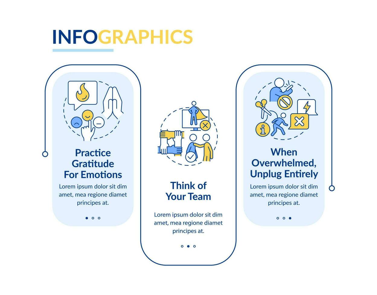 ridurre ansia di notizia rettangolo Infografica modello. dati visualizzazione con 3 passi. modificabile sequenza temporale Informazioni grafico. flusso di lavoro disposizione con linea icone vettore