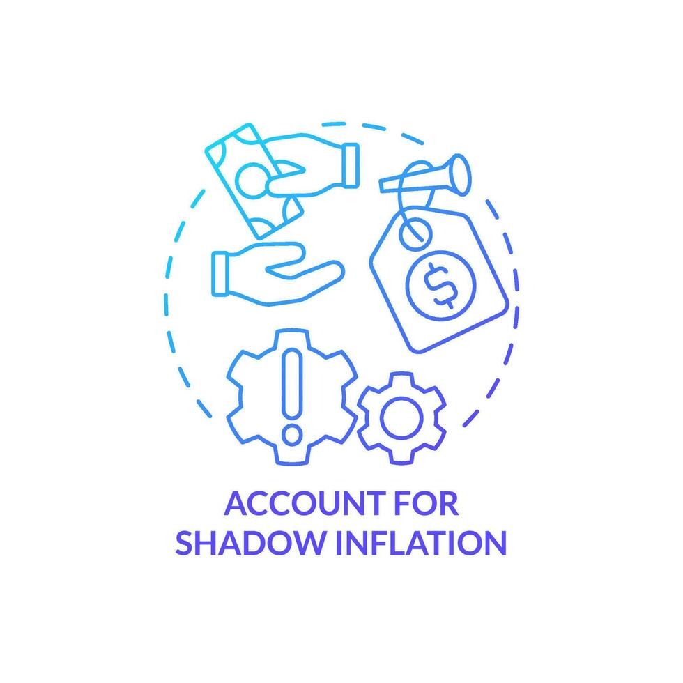 account per ombra inflazione blu pendenza concetto icona. Come può consumatori affare con inflazione astratto idea magro linea illustrazione. isolato schema disegno vettore