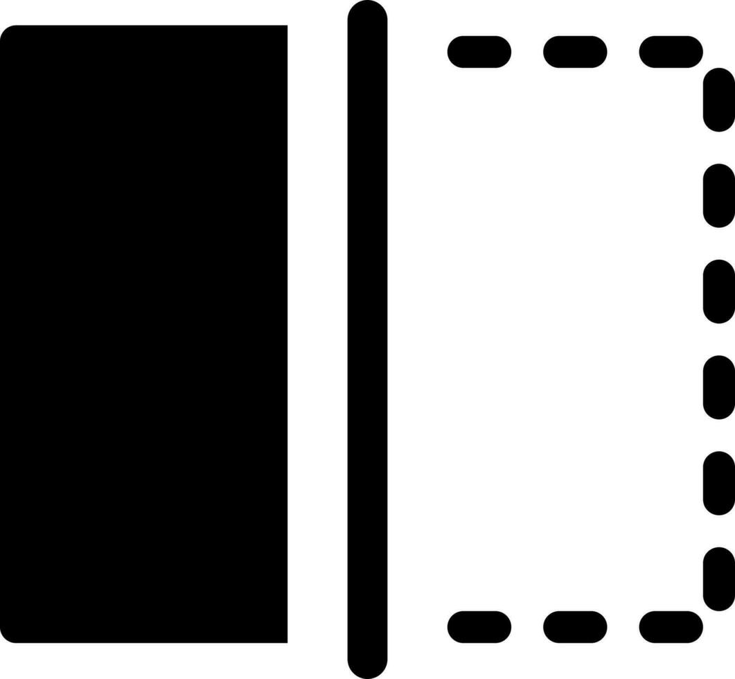 Ritaglia video lunghezza nero glifo ui icona. semplice pieno linea elemento. utente interfaccia design. silhouette simbolo su bianca spazio. solido pittogramma per ragnatela, mobile. isolato vettore illustrazione