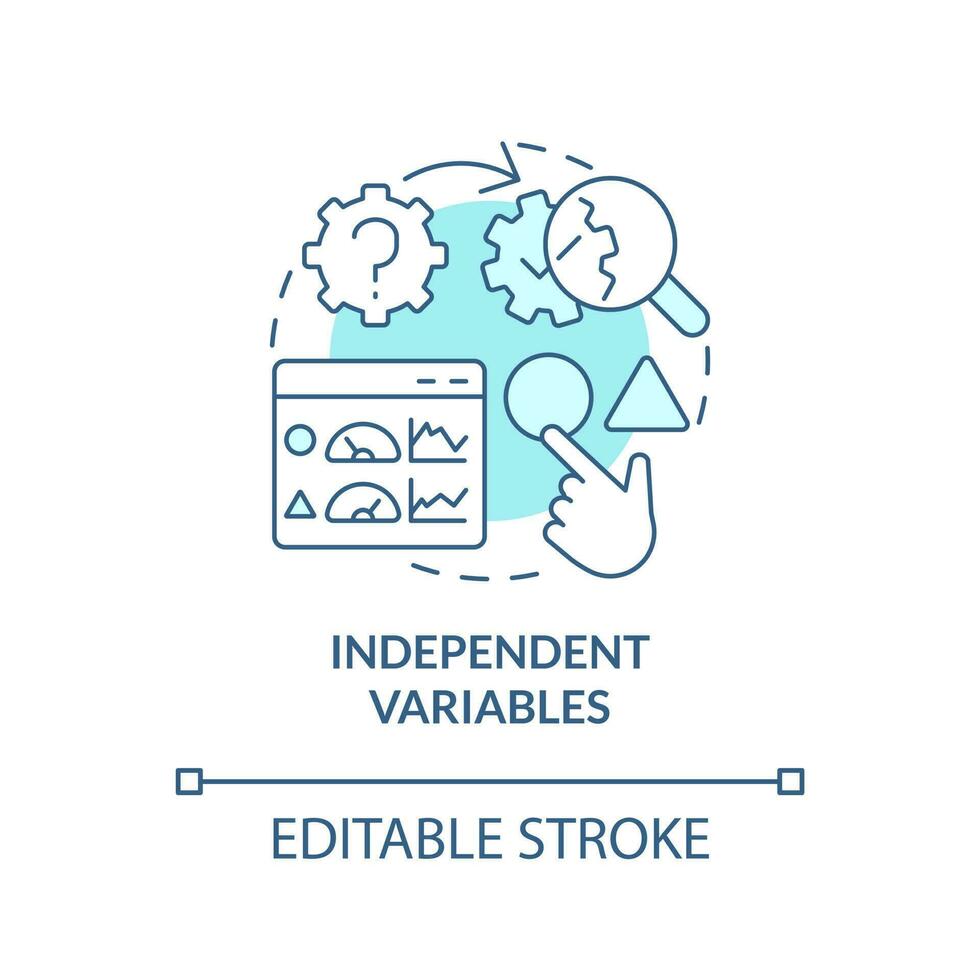 indipendente variabili turchese concetto icona. causale ricerca i principi astratto idea magro linea illustrazione. isolato schema disegno. modificabile ictus vettore