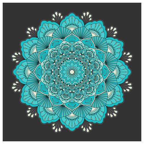 Mandala colorato vintage con ornamento floreale. Stile boho backgr vettore