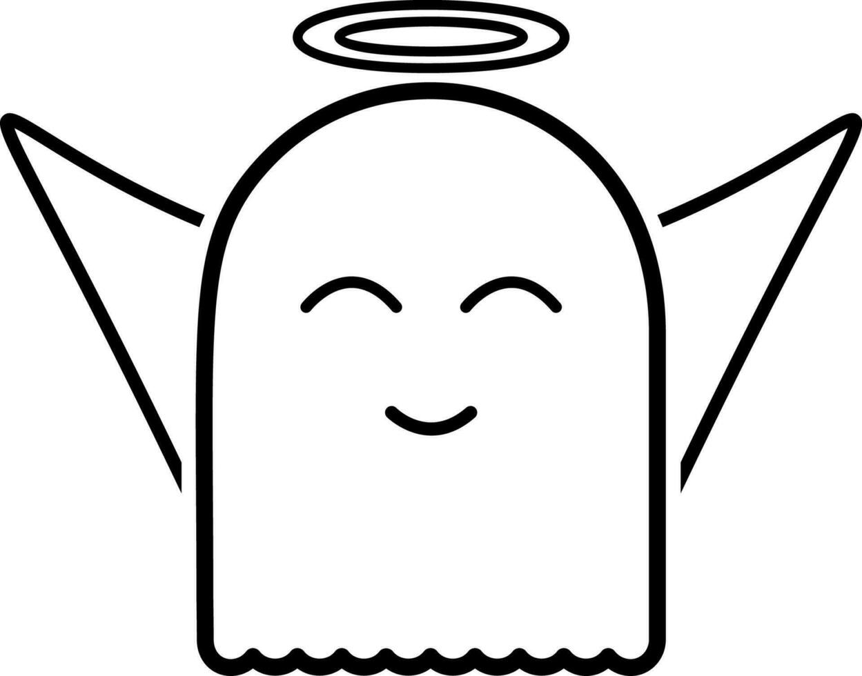 fantasma con un' alone icona vettore illustrazione