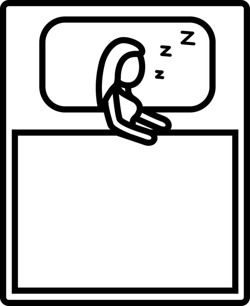 il ragazza è addormentato nel letto icona vettore illustrazione