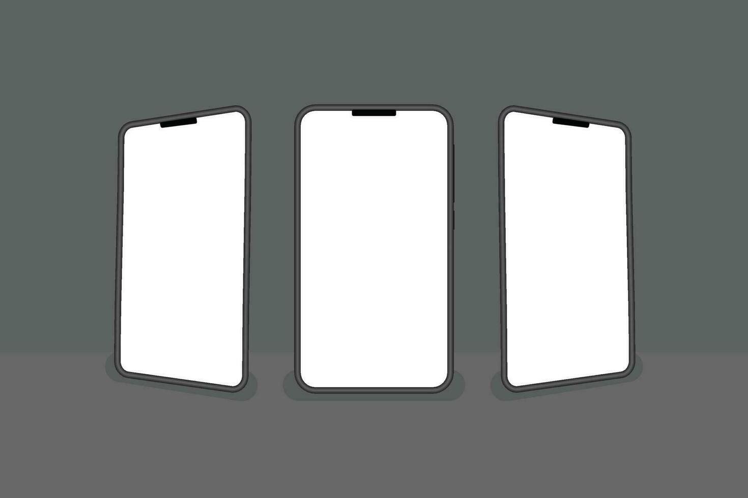 realistico nero smartphone modello collezione isolato su sfondo. moderno mobile Telefono collezione con copia spazio. tecnologia vettore illustrazione gratuito vettore