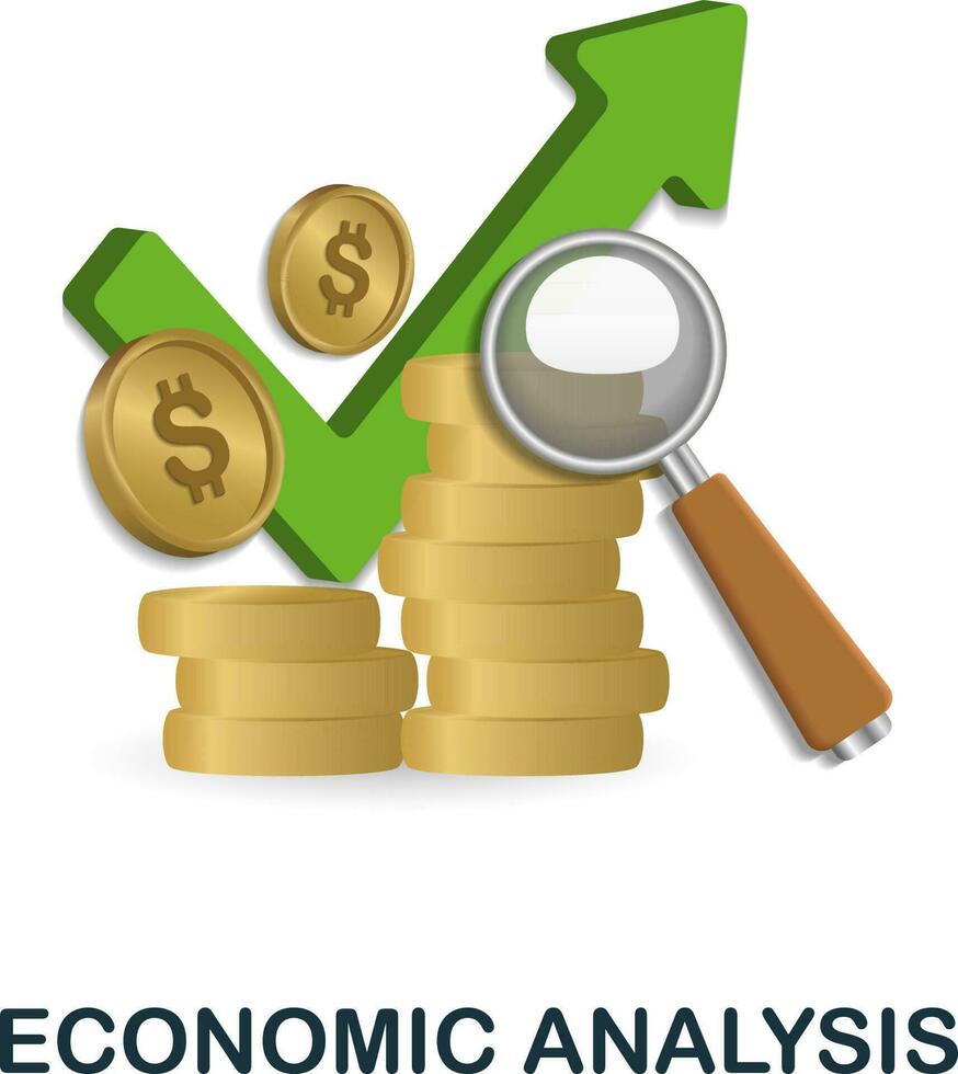 economico analisi icona. 3d illustrazione a partire dal economico collezione. creativo economico analisi 3d icona per ragnatela disegno, modelli, infografica e Di Più vettore