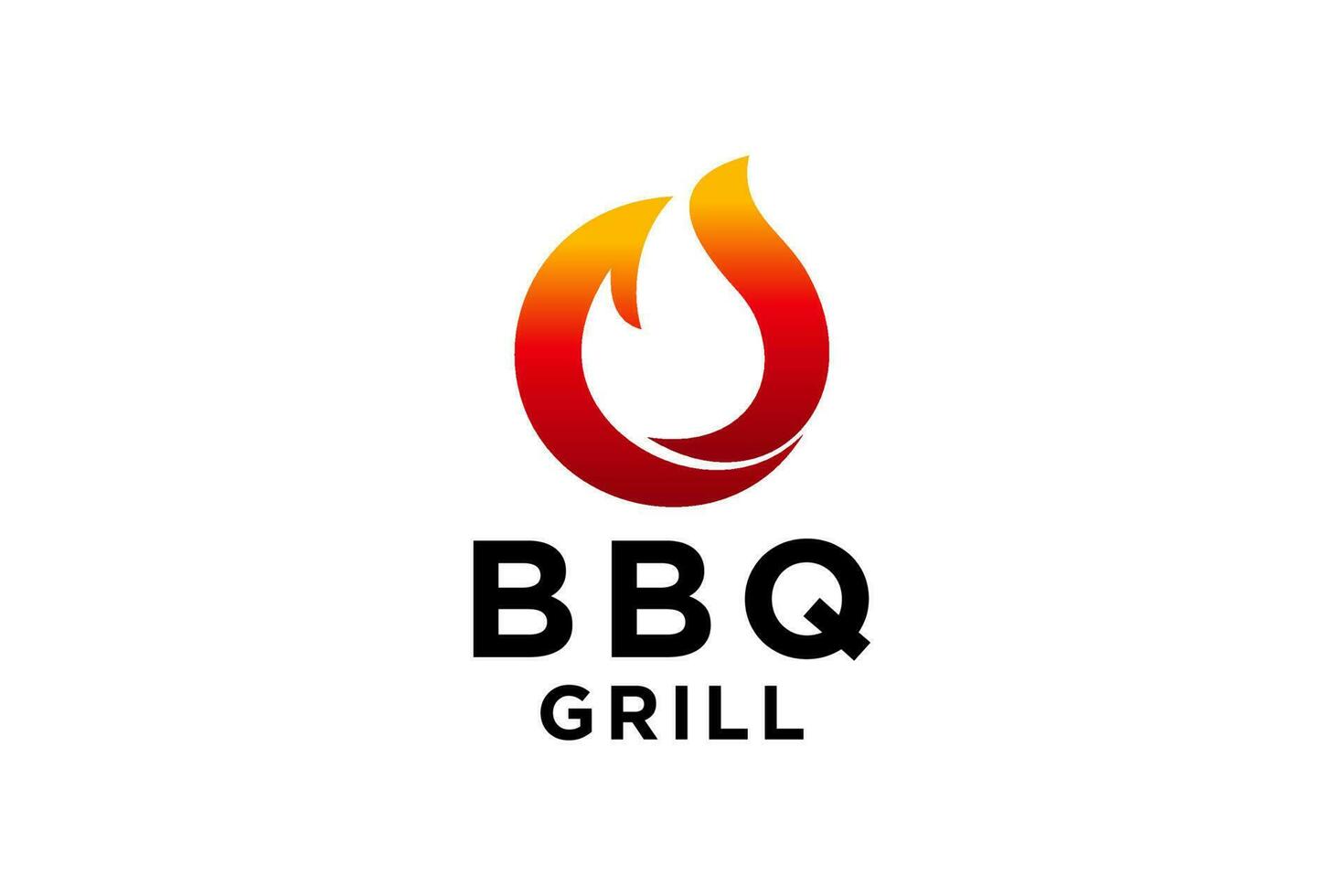 barbecue logo con bbq logotipo e fuoco concetto. vettore