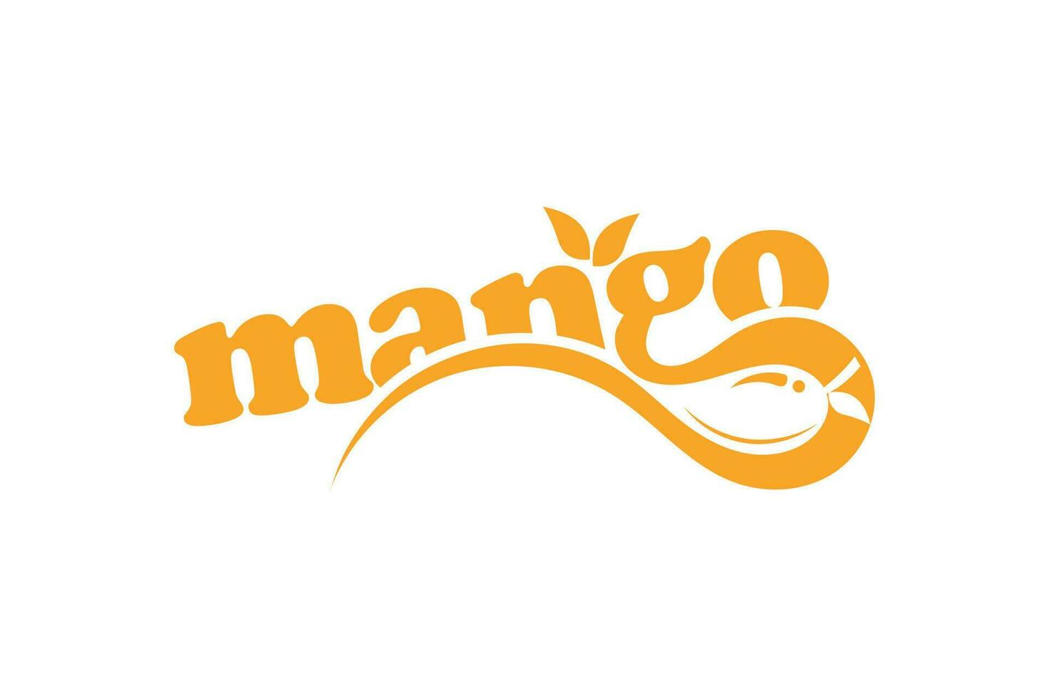 Mango vettore creativo arte negativo spazio minimo marchio di parole logo design modello