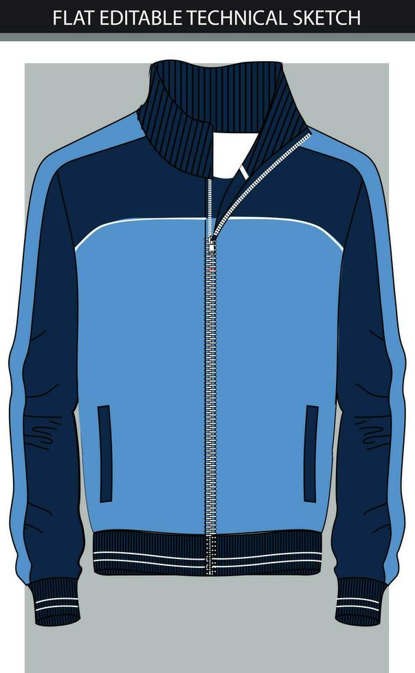 blu gli sport giacca colorato piatto schizzo vettore file.
