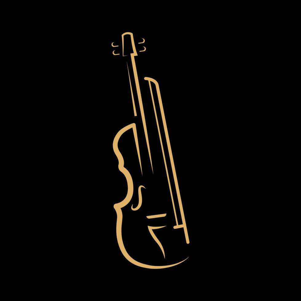 violino viola violino violoncello basso contrabbasso musica strumento silhouette logo design ispirazione vettore