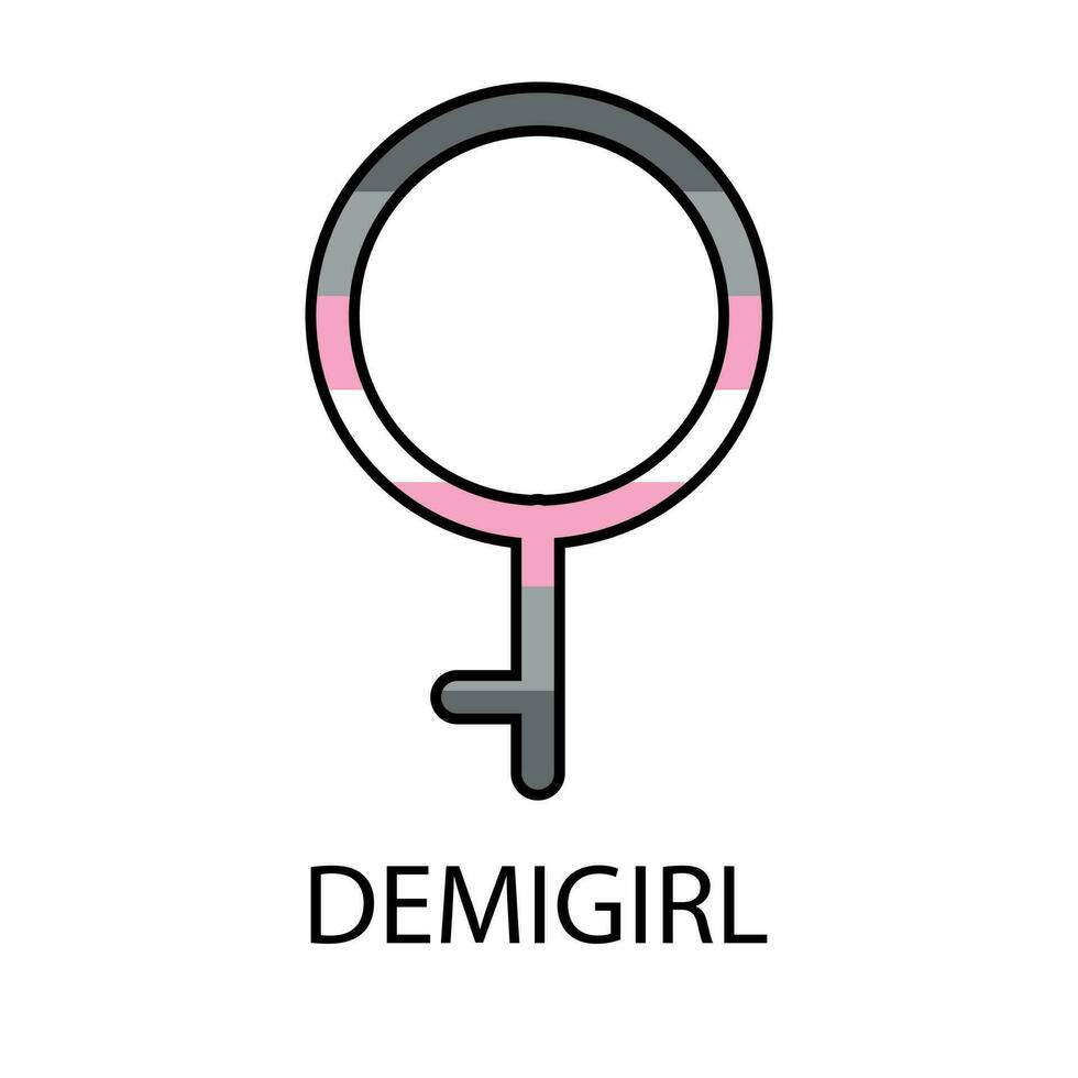 Genere simbolo di demigirl nel orgoglio colori vettore