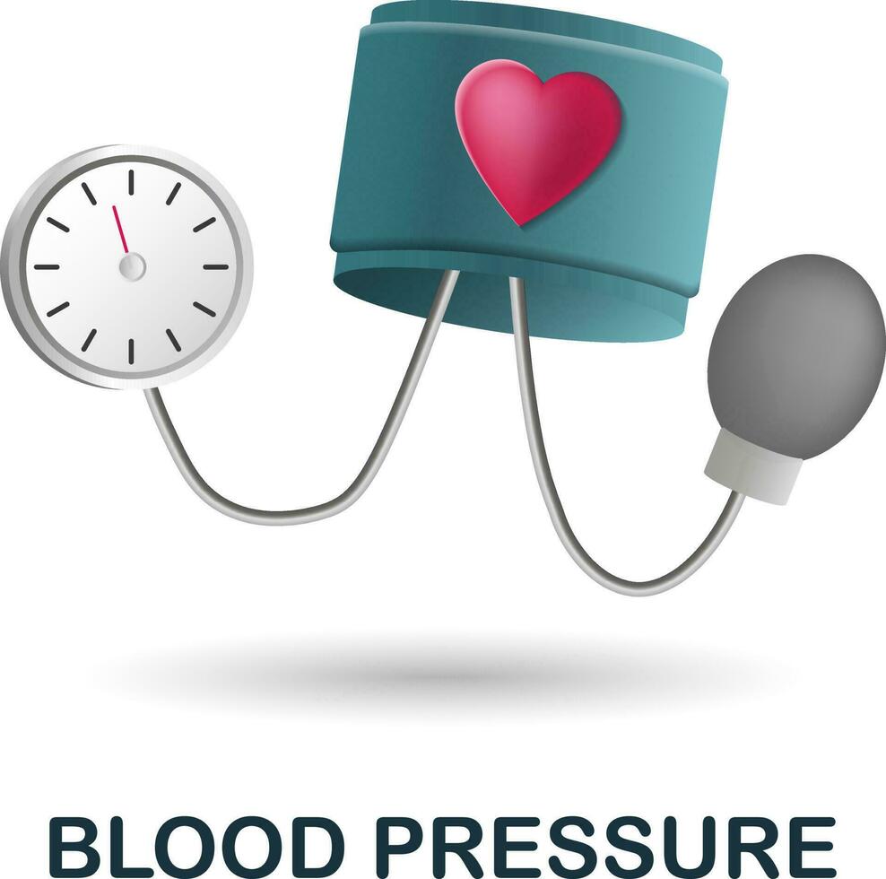 sangue pressione icona. 3d illustrazione a partire dal Salute dai un'occhiata collezione. creativo sangue pressione 3d icona per ragnatela disegno, modelli, infografica e Di Più vettore