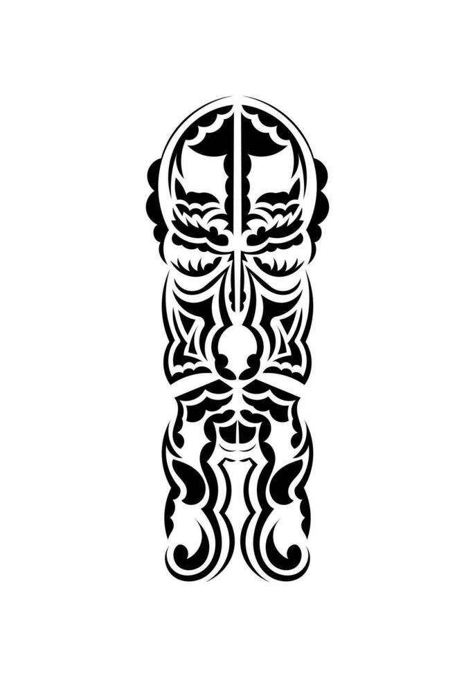 polinesiano stile viso. nero tatuaggio modelli. isolato su bianca sfondo. vettore illustrazione.