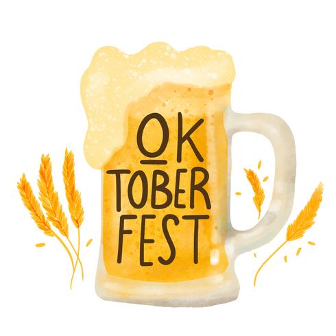 Carino boccale di birra per l'Oktoberfest vettore