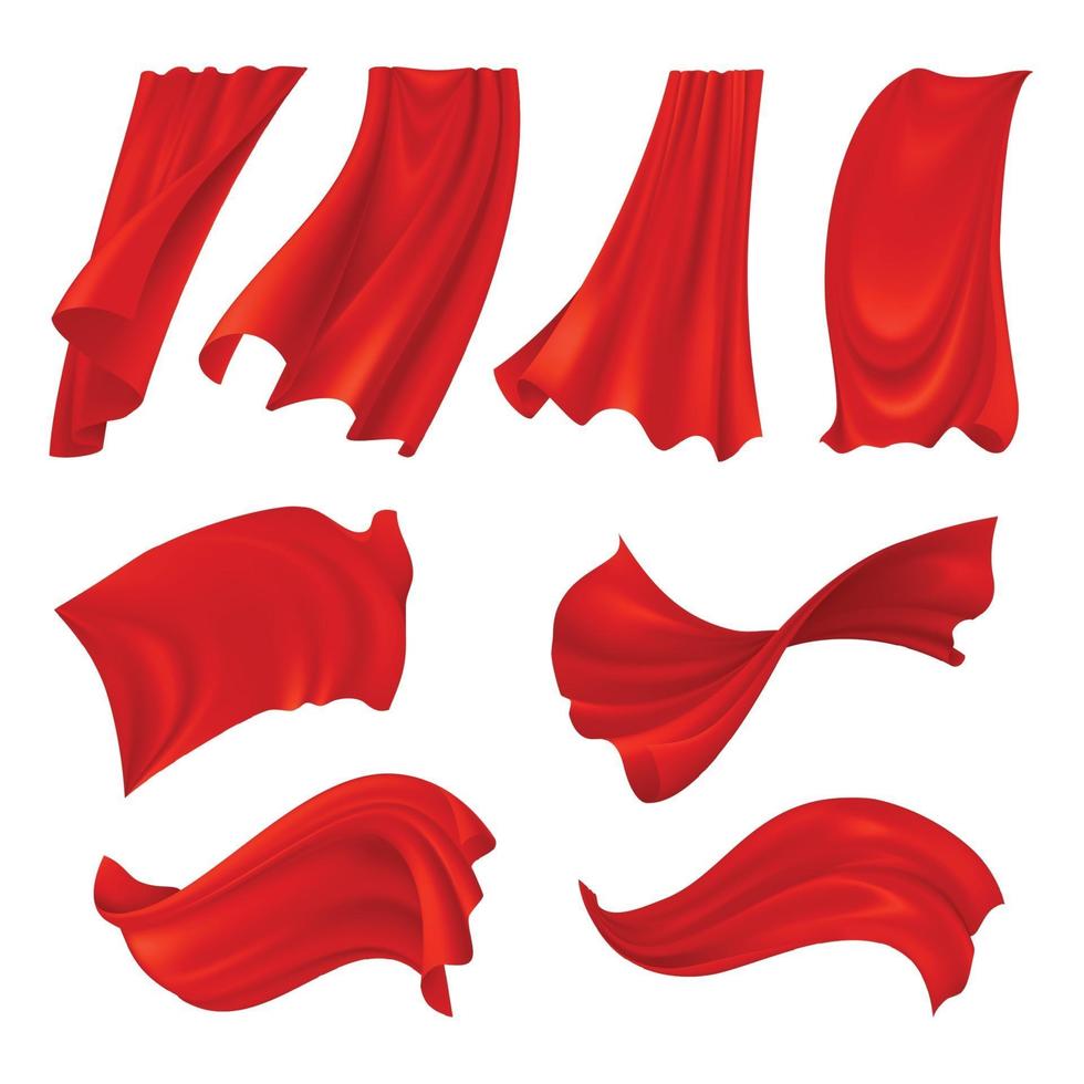 illustrazione vettoriale di panno rosso fluttuante realistico