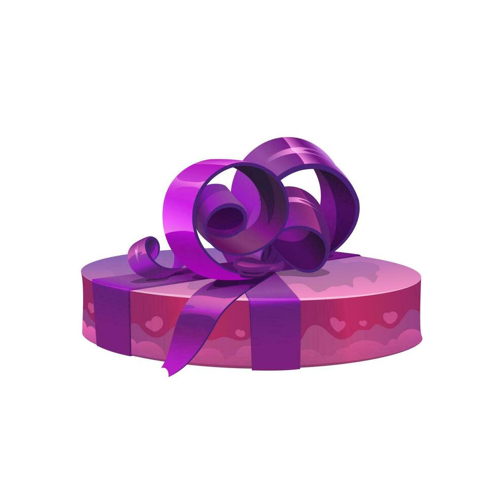 il giro viola regalo scatola con arco, vettore presente