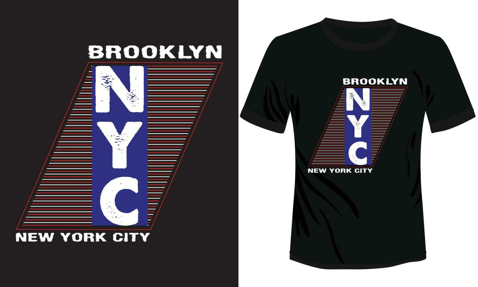 nyc classico vettore maglietta design con il brooklyn testo con nero sfondo, pronti per la stampa maglietta design.