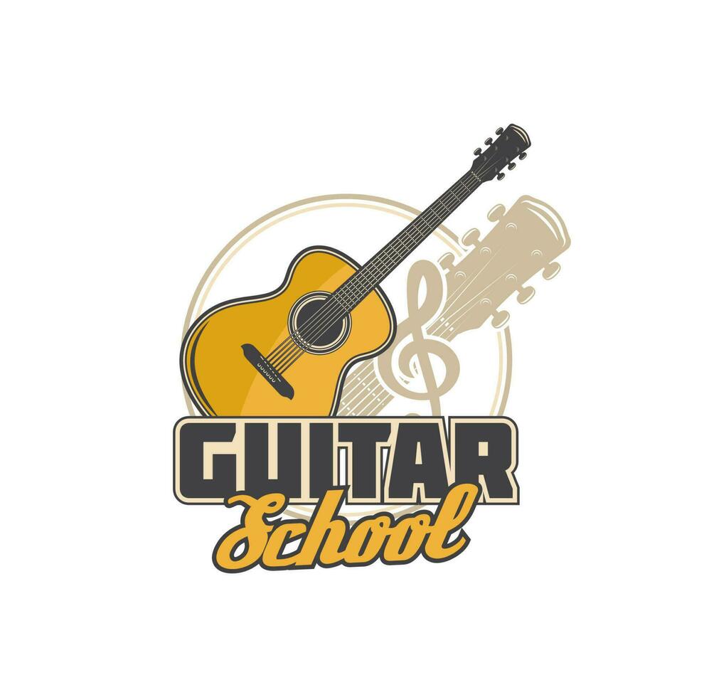 chitarra musica scuola icona, musicista formazione scolastica vettore