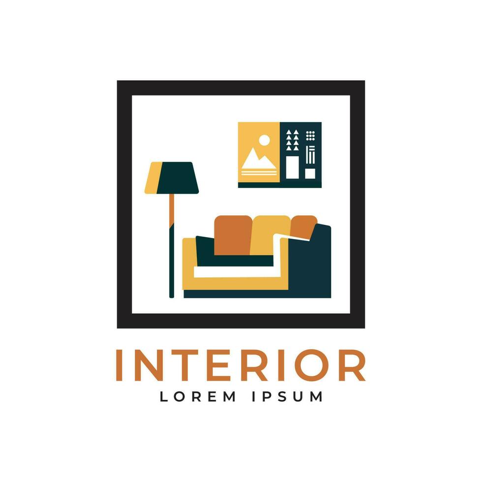 minimalista casa decorazione interno logo design vettore