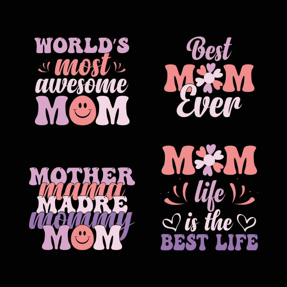 design t-shirt per la festa della mamma felice vettore