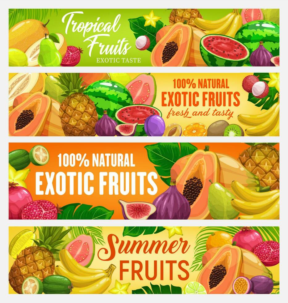 esotico frutta o tropicale bacca banner vettore