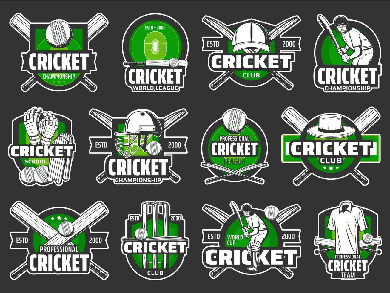 cricket campionato tazza, sport club squadra badge vettore